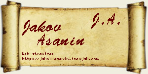 Jakov Ašanin vizit kartica